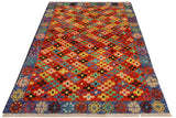 handmade Geometric Balouchi Orange Blue Hand Knotted RECTANGLE 100% WOOL area rug 3' x 5'