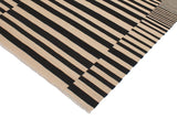 Flat Weave Kilim, Antique, Navaho, Vintage, Handmade, Modern Kilim Beige Black Hand-Woven Rectangle 100% Wool Area Rug 6 x 8