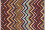 Eclectic Turkish Kilim Gilberto Hand-Woven Wool Rug - 4'10'' x 6'8''