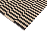 Flat Weave Kilim, Antique, Navaho, Vintage, Handmade, Modern Kilim Beige Black Hand-Woven Rectangle 100% Wool Area Rug 6 x 8