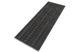 Flat Weave Kilim, Antique, Navaho, Vintage, Handmade, Modern Kilim Black Green Hand-Woven Runner 100% Wool Area Rug 3 x 8