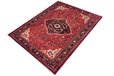 handmade Traditional Tabriz Red Blue Hand Knotted RECTANGLE 100% Wool Pile area rug 7x10