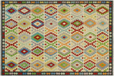 Tribal Turkish Kilim Doyle Hand-Woven Wool Rug - 6'10'' x 9'8''