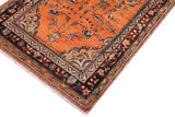 handmade Traditional Tabriz Orange Brown Hand Knotted RUNNER 100% Wool Pile area rug 4x10