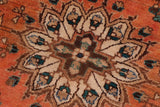 handmade Traditional Tabriz Orange Brown Hand Knotted RUNNER 100% Wool Pile area rug 4x10