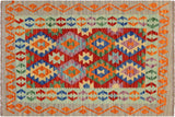 Retro Turkish Kilim Sofia Hand-Woven Wool Rug - 3'8'' x 4'8''