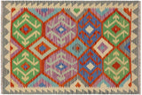 Retro Turkish Kilim Titus Hand-Woven Wool Rug - 3'4'' x 4'6''