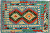 Southwestern Turkish Kilim Evie Hand-Woven Wool Rug - 3'4'' x 4'10''