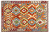 Southwestern Turkish Kilim Ashtyn Hand-Woven Wool Rug - 3'7'' x 4'6''