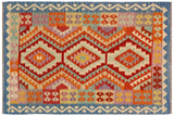 Tribal Turkish Kilim Rebekah Hand-Woven Wool Rug - 4'4'' x 6'0''