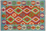 Southwestern Turkish Kilim Rafael Hand-Woven Wool Rug - 3'4'' x 5'0''