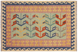 Modern Turkish Kilim Vanessa Hand-Woven Wool Rug - 4'2'' x 6'1''