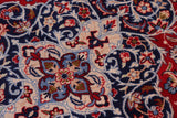 handmade Traditional Kashan Red Blue Hand Knotted RECTANGLE 100% Wool Pile area rug 9x14