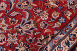 handmade Traditional Kashan Red Blue Hand Knotted RECTANGLE 100% Wool Pile area rug 9x14