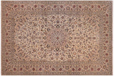 Vintage Antique Nahin Bryson Beige Tan Hand Knotted Wool Rug- 9'9'' x 12'10''