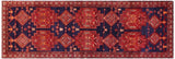 handmade Traditional Kashan Blue Red Hand Knotted RUNNER 100% Wool Pile area rug 4x10