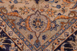 handmade Traditional Tabriz Blue Orange Hand Knotted RECTANGLE 100% Wool Pile area rug 9x13