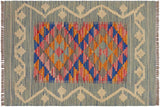 Bohemian Turkish Kilim Carson Hand-Woven Wool Rug - 2'0'' x 2'11''