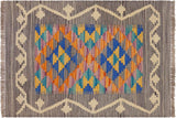 Rustic Turkish Kilim Eliezer Hand-Woven Wool Rug - 2'0'' x 2'11''