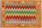 Eclectic Turkish Kilim Gunner Hand-Woven Wool Rug - 2'1'' x 3'3''