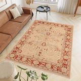 handmade Traditional Kafkaz Beige Red Hand Knotted RECTANGLE 100% WOOL area rug 8  x 10 