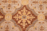 handmade Transitional Kafkaz Beige Brown Hand Knotted RECTANGLE 100% WOOL area rug 6 x 9