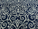 handmade Modern Cryena Blue Ivory Hand Knotted RECTANGLE WOOL&SILK area rug 4x6