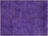 Modern Moroccan Ola Purple/Black Wool Rug - 6'5'' x 10'1''