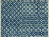 handmade Modern Elara Lt. Blue Ivory Hand Knotted RECTANGLE WOOL&SILK area rug 4x6