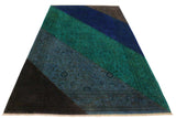 A10606, 4 1"x 6 0",Over Dyed                     ,4x6,Blue,GREEN,Hand-knotted                  ,Pakistan   ,100% Wool  ,Rectangle  ,652671193347