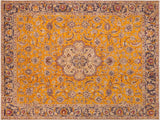 Antique Persian Solano Orange/Blue Wool Rug - 9'11'' x 12'6''