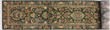 Gulzar Pak Persian Cathryn Green/Gold Wool Runner - 2'6'' x 12'2''