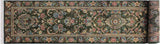 Gulzar Pak Persian Angelita Green/Blue Wool Runner - 2'7'' x 11'11''