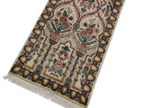 handmade Traditional Mahal Beige Blue Hand Knotted RUNNER 100% WOOL area rug 3x12