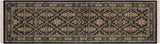 Tabriz Pak Persian Lakenya Black/Green Wool Runner - 2'7'' x 8'3''