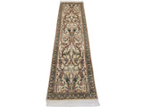 handmade Traditional Bhati Ivory Green Hand Knotted RUNNER 100% WOOL area rug 3x10