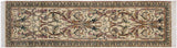 Bhati Pak Persian Concetta Ivory/Green Wool Runner - 2'7'' x 9'5''