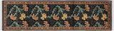 Carnation Pak Persian Pansy Black/Pink Wool Runner - 2'8'' x 10'1''