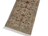 handmade Traditional Sayra Green Brown Hand Knotted RUNNER 100% WOOL area rug 2x10