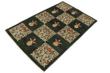 handmade Transitional Drake Green Lt. Green Hand Knotted RECTANGLE 100% WOOL area rug 4 x 6