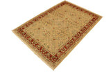 handmade Transitional Kafkaz Chobi Ziegler Tan Rust Hand Knotted RECTANGLE 100% WOOL area rug 4 x 6