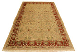 handmade Transitional Kafkaz Chobi Ziegler Tan Rust Hand Knotted RECTANGLE 100% WOOL area rug 4 x 6