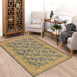 handmade Transitional Kafkaz Chobi Ziegler Lt. Blue Tan Hand Knotted RECTANGLE 100% WOOL area rug 4 x 6