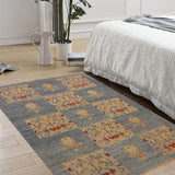 handmade Transitional Kafkaz Chobi Ziegler Lt. Blue Lt. Blue Hand Knotted RECTANGLE 100% WOOL area rug 4 x 6