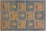 Bohemien Ziegler Drake Blue Blue Hand-Knotted Wool Rug - 4'2'' x 5'10''