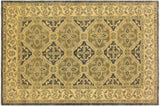 Shabby Chic Ziegler Maudie Bluish Gray Tan Hand-Knotted Wool Rug - 4'1'' x 6'0''