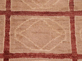 Modern Gabbeh Bess Tan/Aubergine Wool Rug - 7'10'' x 9'8''