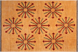 Classic Ziegler Louann Tan Red Hand-Knotted Wool Rug - 5'2'' x 6'8''