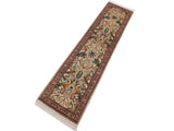 handmade Traditional Internation Beige Brown Hand Knotted RUNNER 100% WOOL area rug 3x10