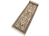 handmade Traditional Bhati Beige Green Hand Knotted RUNNER 100% WOOL area rug 3x12